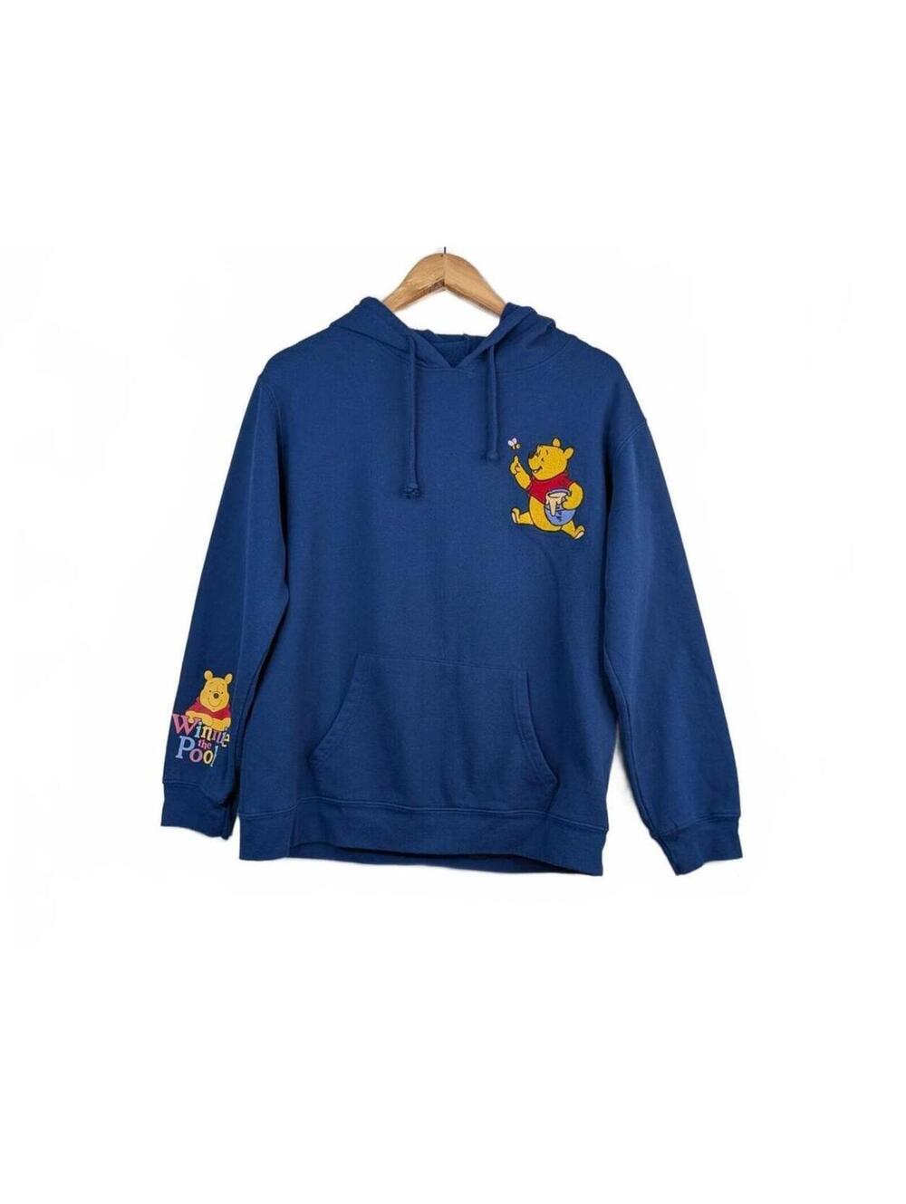 Disney Winnie the Pooh Navy Blue Hoodie Sweatshirt Large